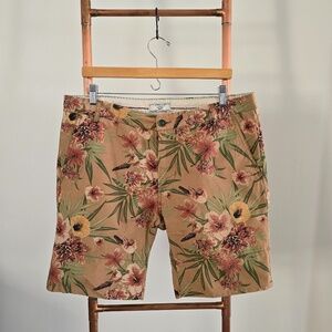 Zara Tan/Beige Floral Print Men's Shorts